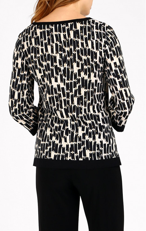 Viscose Blouse in Black and Ivory