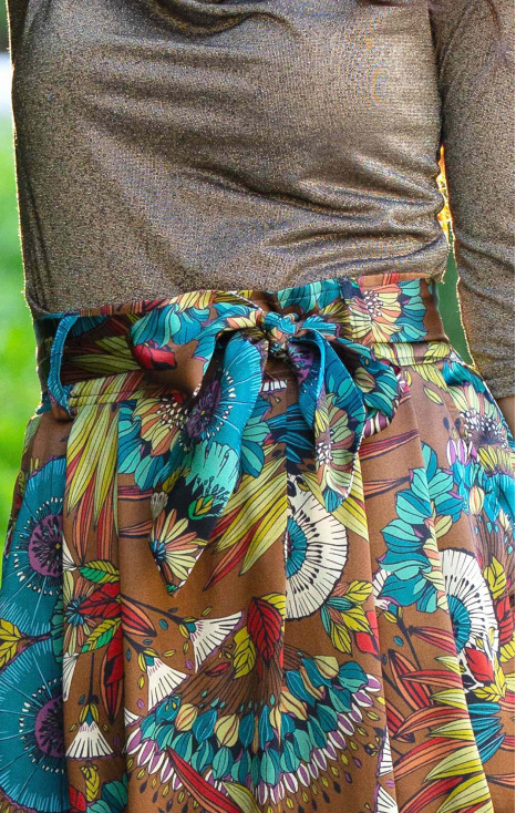 Midi Skirt with ethno-floral motifs