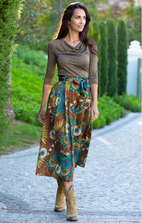 Midi Skirt with ethno-floral motifs [1]