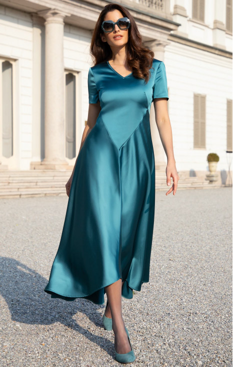 Satin Dress in Caribbean Sea