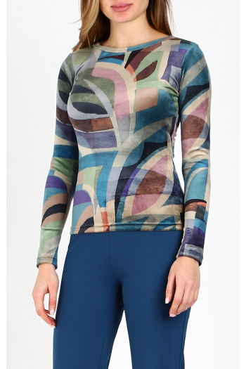 Velvet Top with Print