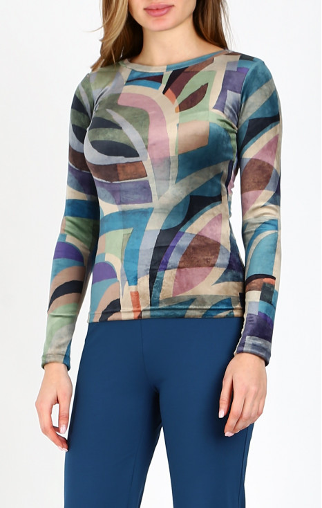 Velvet Top with Print