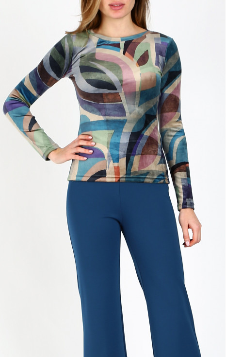 Velvet Top with Print