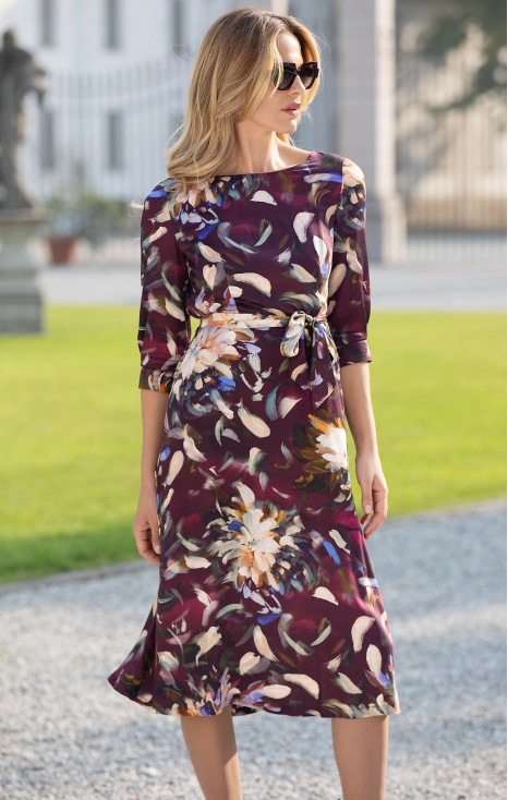 Elegant midi dress in soft satin fabric [1]