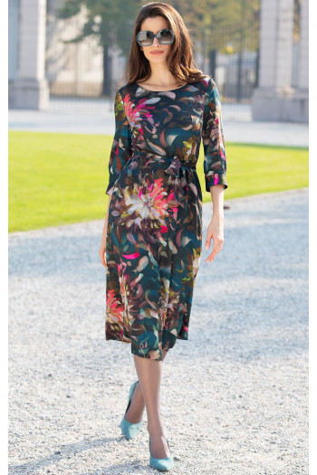 Elegant midi dress in soft satin fabric [1]