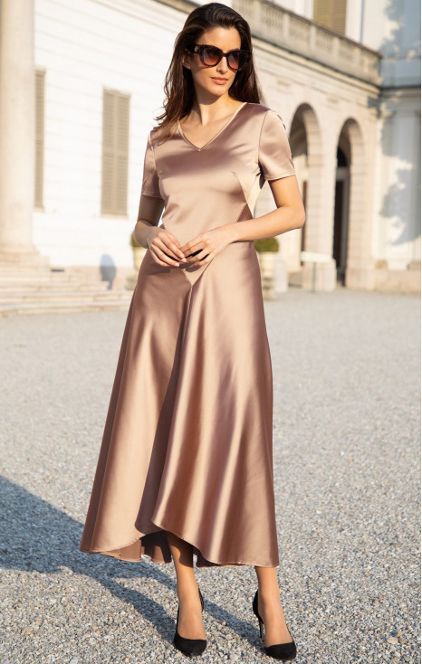 Satin Dress in Desert Sand colour