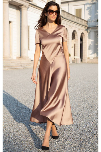 Satin Dress in Desert Sand colour