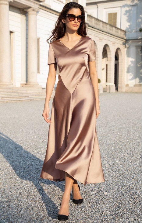 Satin Dress in Desert Sand colour