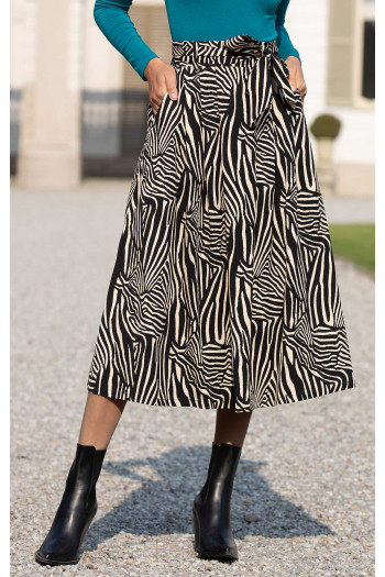 Midi Skirt in black and Ecru