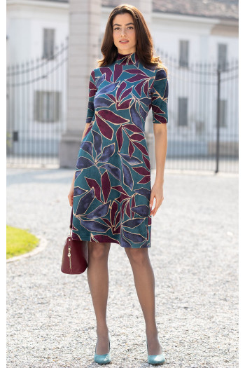 Velvet dress in A - silhouette