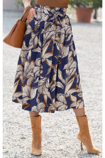 Midi Skirt with floral motifs