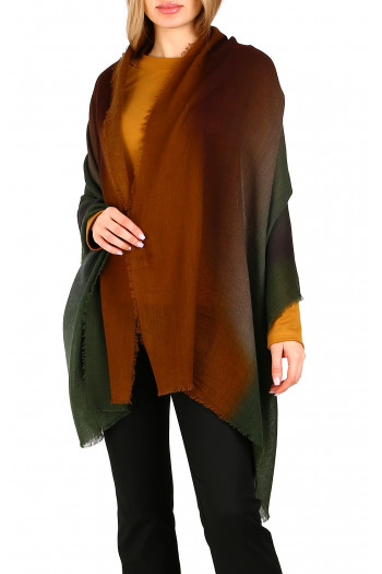 Wool and modal scarf - Earth-tones Oval