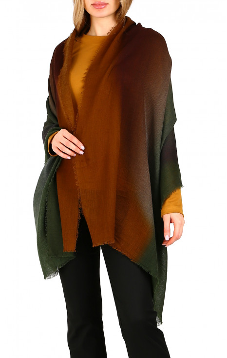 Wool and modal scarf - Earth-tones Oval