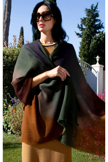 Wool and modal scarf - Earth-tones Oval