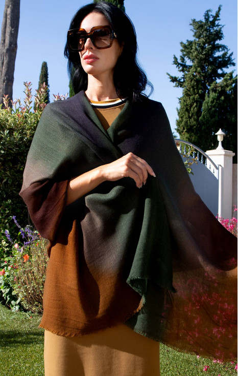 Wool and modal scarf - Earth-tones Oval