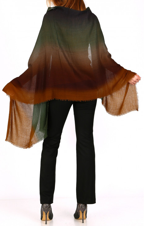 Wool and modal scarf - Earth-tones Oval