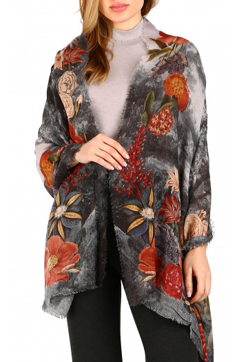 Wool and modal scarf Mystic Eternal Garden