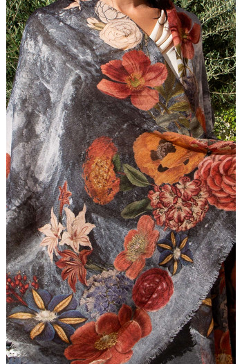Wool and modal scarf Mystic Eternal Garden [1]