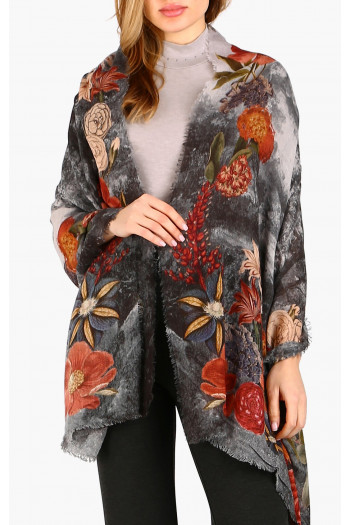 Wool and modal scarf Mystic Eternal Garden