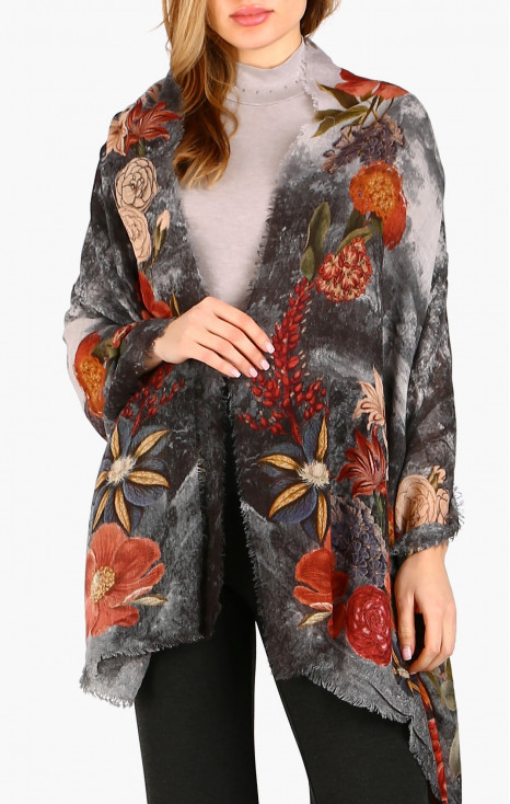 Wool and modal scarf Mystic Eternal Garden