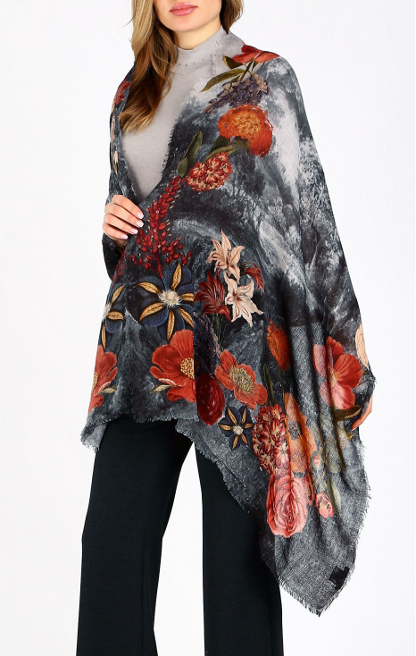 Wool and modal scarf Mystic Eternal Garden [1]