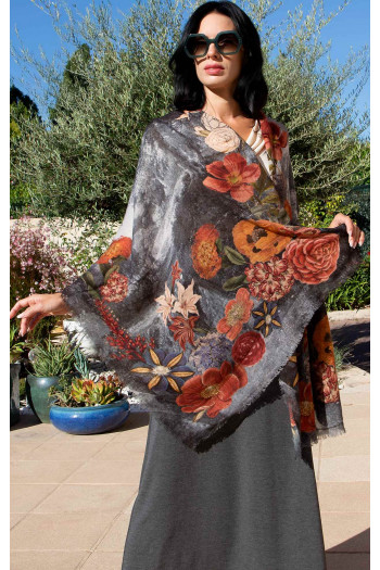 Wool and modal scarf Mystic Eternal Garden