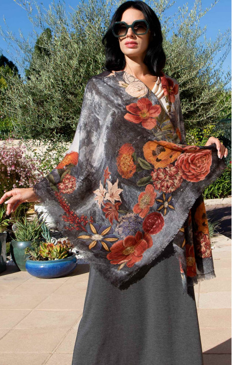 Wool and modal scarf Mystic Eternal Garden