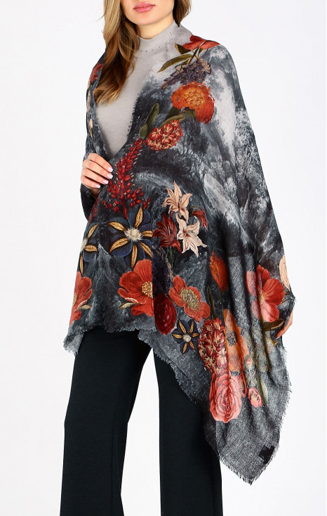 Wool and modal scarf Mystic Eternal Garden [1]