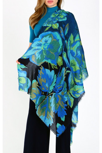 Wool and modal scarf Nocturnal Bloom