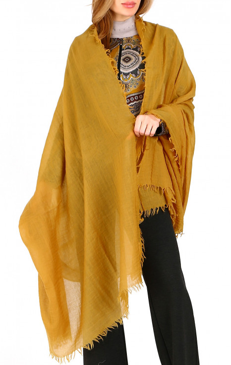 Wool scarf in Honey Mustard colour