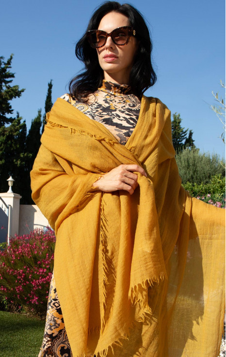 Wool scarf in Honey Mustard colour