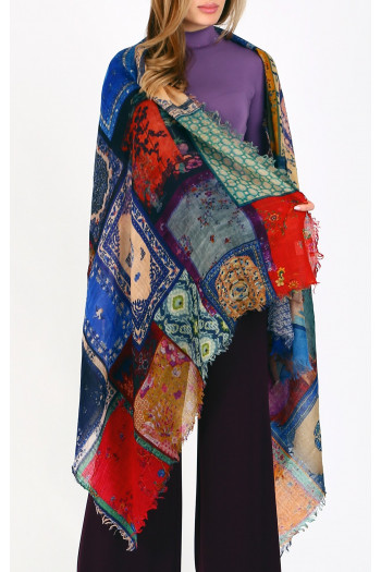 A warm wool scarf - Patchwork Mystic Dreams