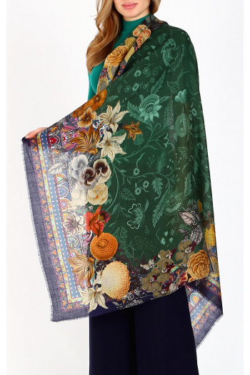 Wool and modal scarf Garden Harmony