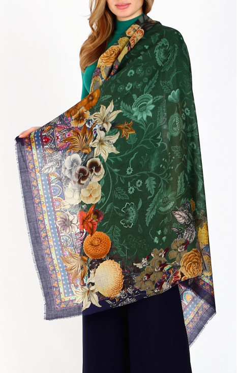 Wool and modal scarf Garden Harmony
