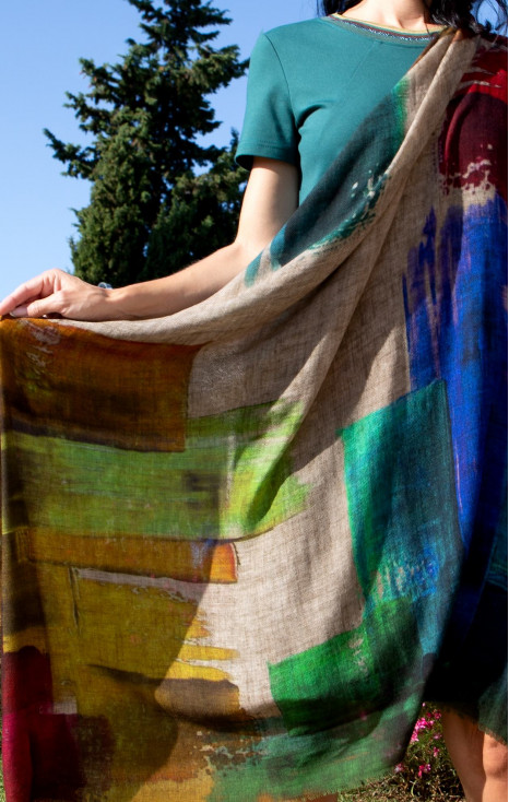 Wool and modal scarf - Urban Colorful Sunset [1]