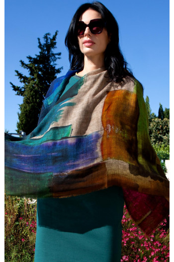 Wool and modal scarf - Urban Colorful Sunset