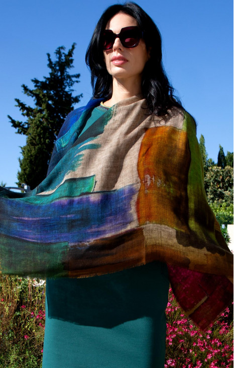 Wool and modal scarf - Urban Colorful Sunset