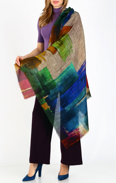 Wool and modal scarf - Urban Colorful Sunset