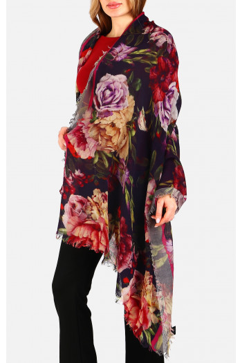 Wool and modal scarf Midnight Roses Whisper [1]