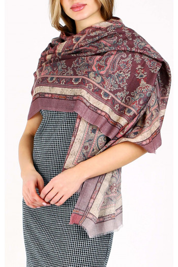 Wool and Silk Scarf Velvet Rose Tapestry [1]