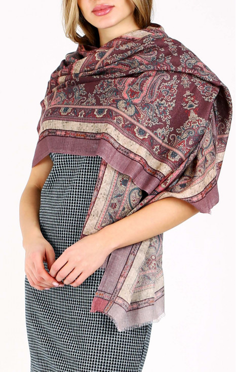 Wool and Silk Scarf Velvet Rose Tapestry [1]