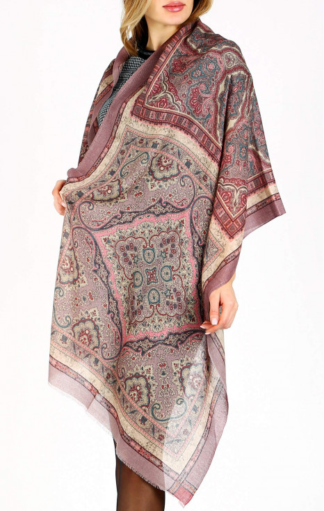 Wool and Silk Scarf Velvet Rose Tapestry