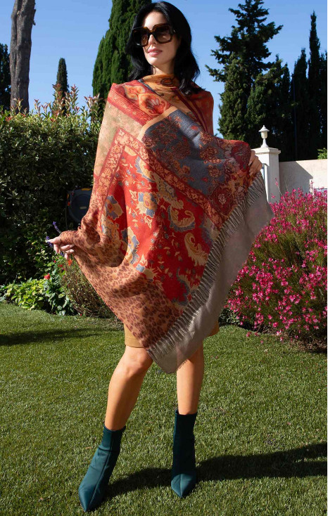 Wool & Silk Scarf – Patchwork Desert Sunset