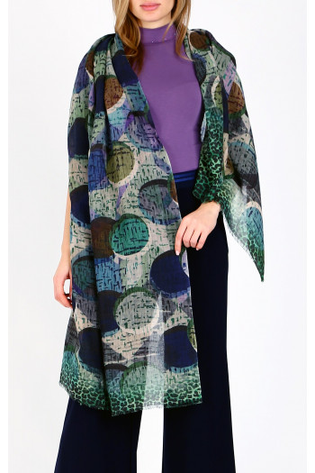 Wool and modal scarf Mystic Raindrop Harmony [1]