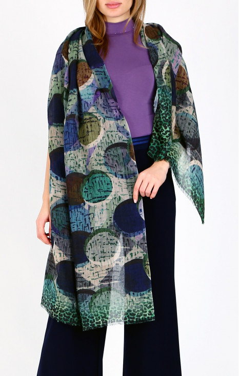 Wool and modal scarf Mystic Raindrop Harmony [1]