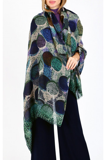 Wool and modal scarf Mystic Raindrop Harmony