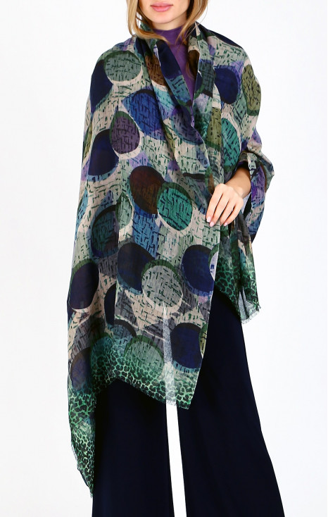 Wool and modal scarf Mystic Raindrop Harmony