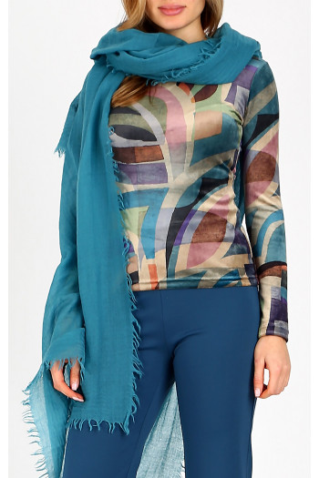 Wool scarf Brittany Blue