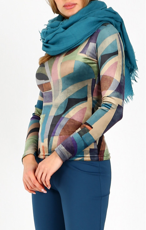 Wool scarf Brittany Blue