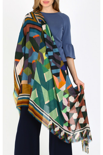 Мodal and Silk scarf Patchwork Mystic Dreams